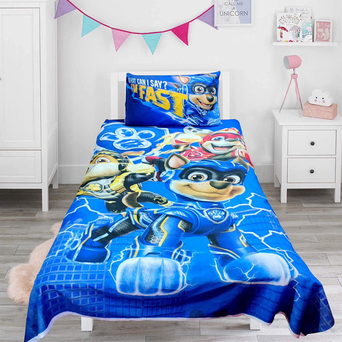 Paw Patrol Super Pups Kids Cotton Single Bed Sheet