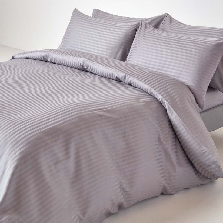 Light Grey Cotton Satin 6 Pieces Duvet Cover Set