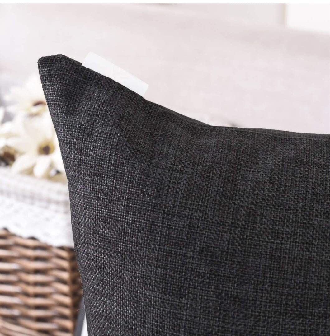 Black Jute Cushion Cover
