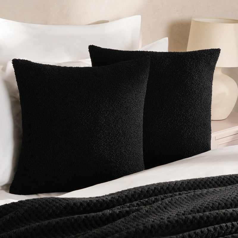 Black Soft Boucle Cushion Covers - 2 Pc's