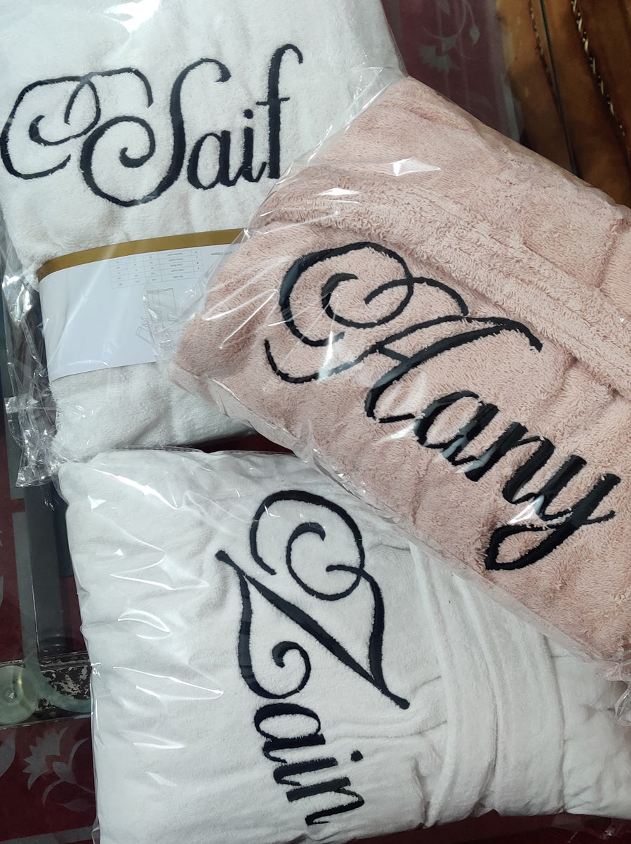 Customized Embroidered Name Bathrobe Groom & Bride Personalized Bathrobes