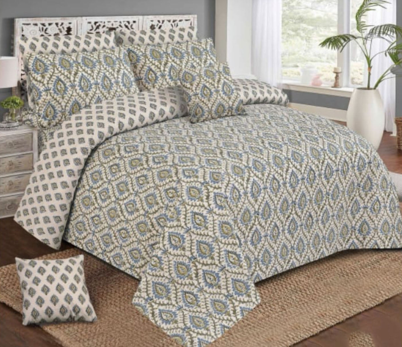 6-Piece Premium Cotton Bedding & Comforter Set