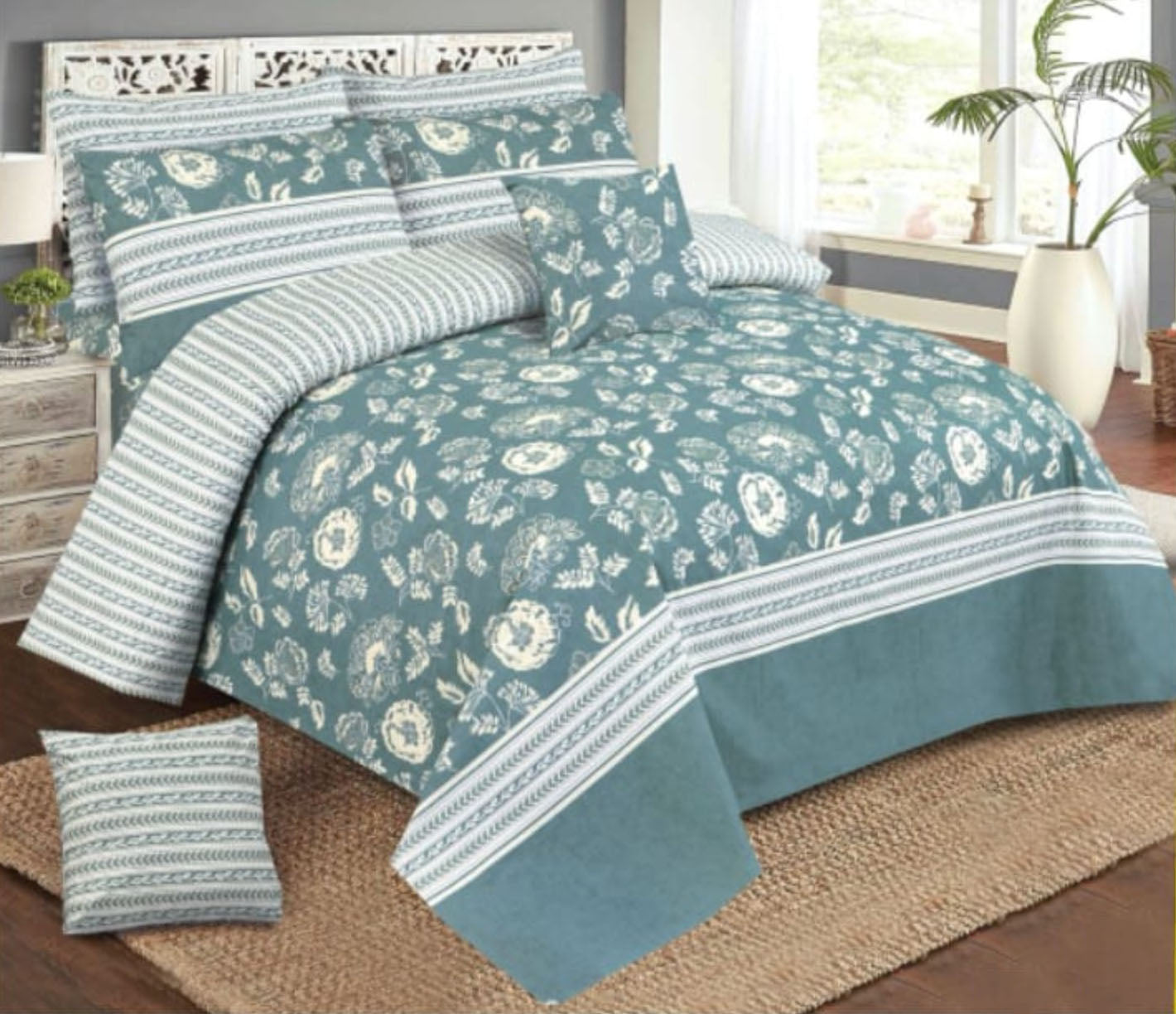 6-Piece Premium Cotton Bedding & Comforter Set