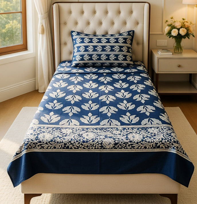 Pure Cotton Single Bedsheet Set