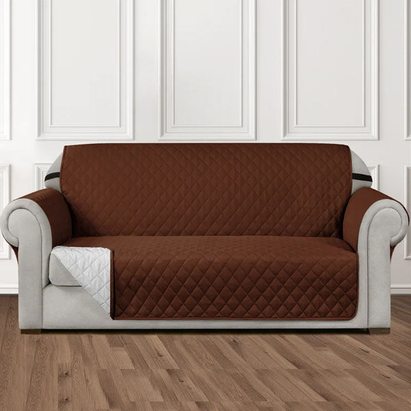 Non Slip 6 Seater Brown Sofa Cover Set