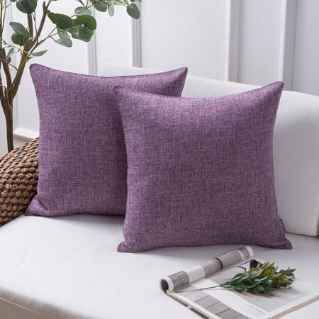 Purple Matte Jute Cushion Throw - Pack of 2