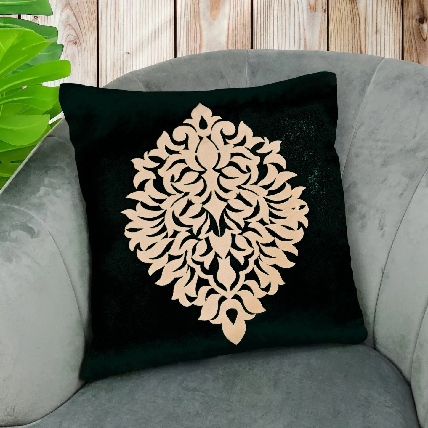 Laser Cutwork Velvet Cushion Cover