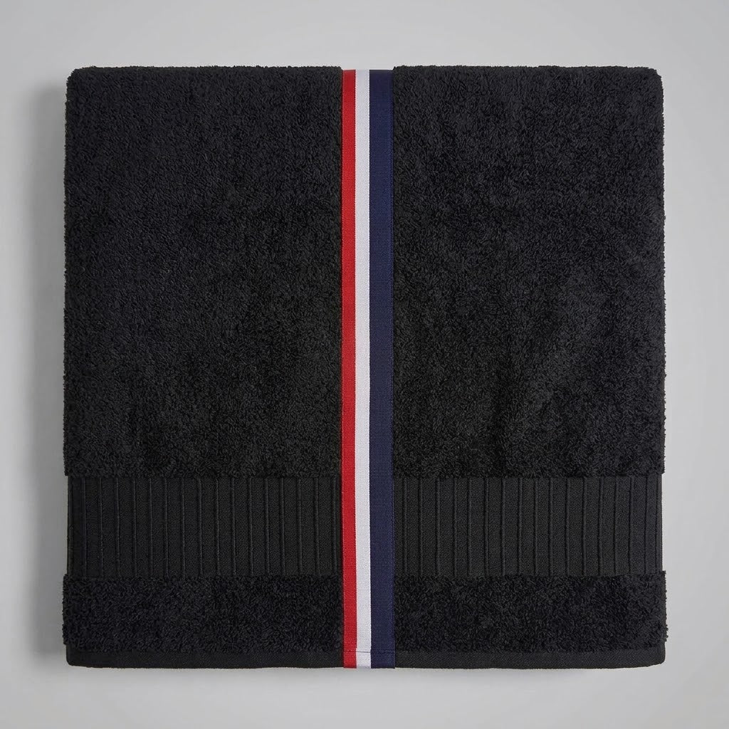 Jet Black Pure Cotton Zero Twist Polo Bath Towel
