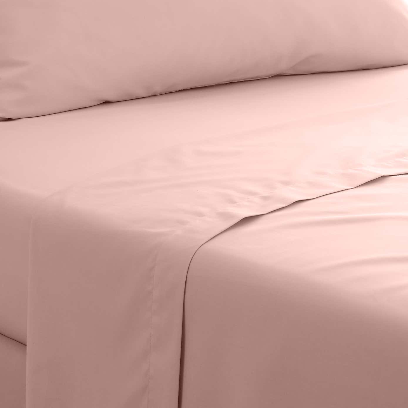 Blush Pink Pure Cotton Flat Sheet