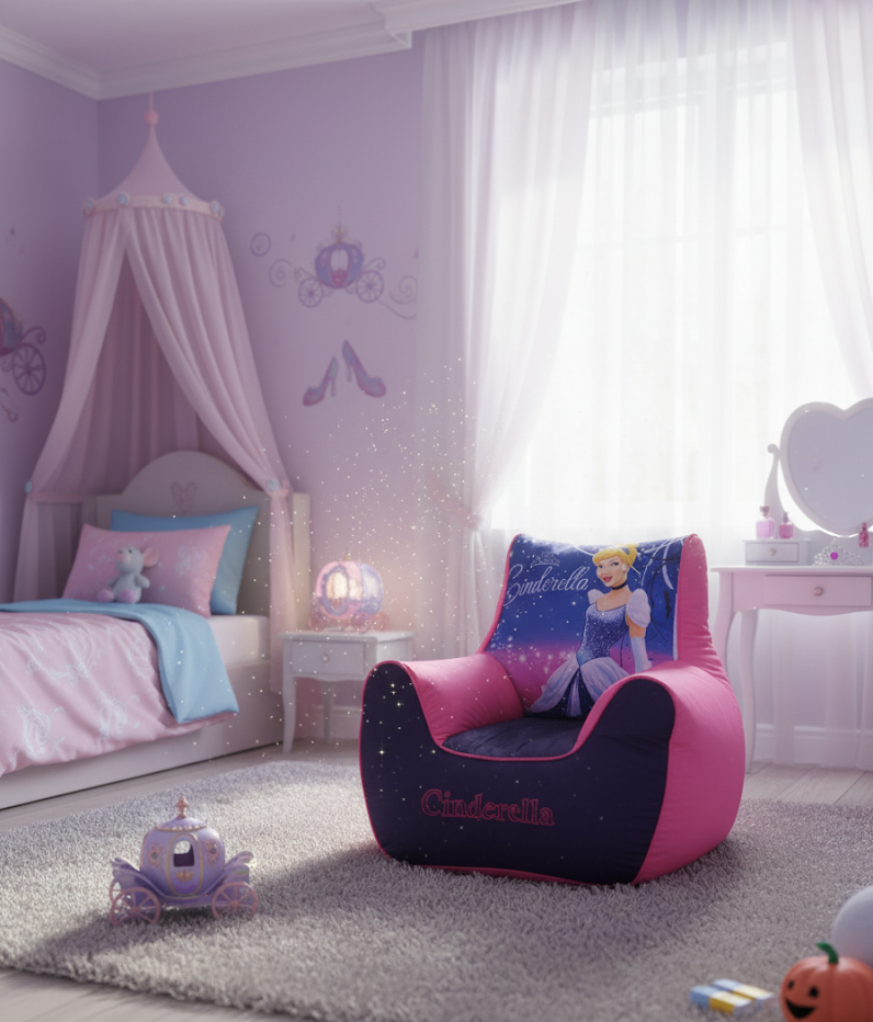 Cute Cinderella Cozy Bean Bag for Kids