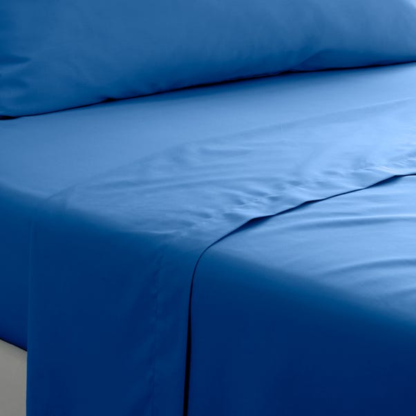 Classic Blue Pure Cotton Flat Sheet