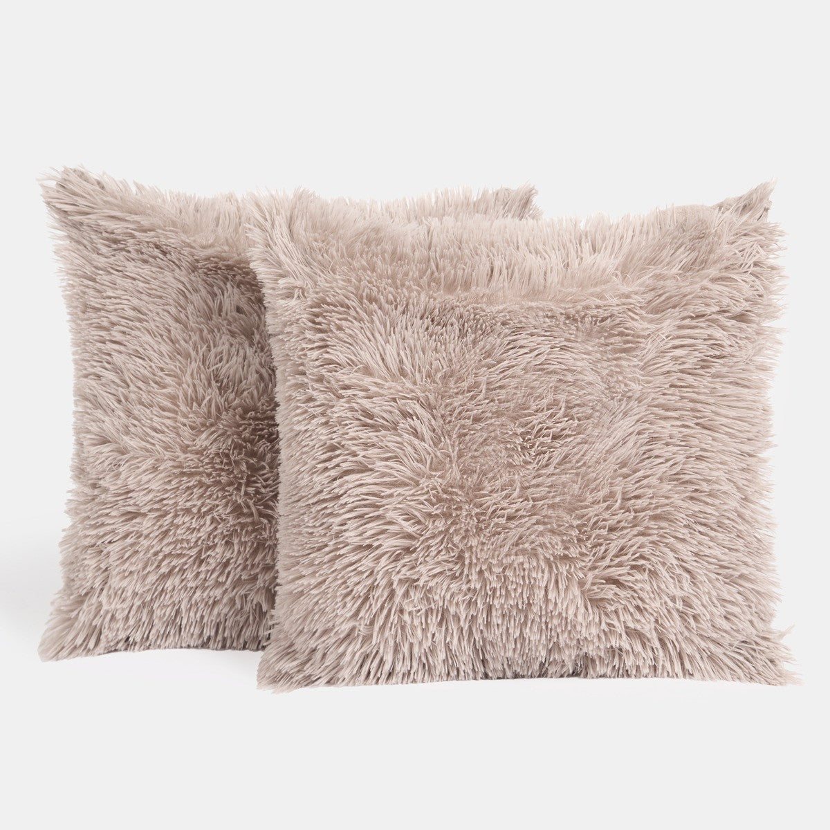 Soft Fluffy Fur Cushion Covers - Beige