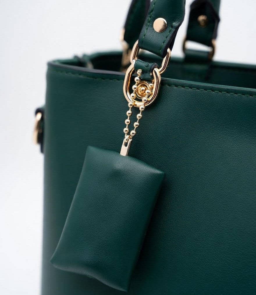 Deep Green Floral Modest Tote