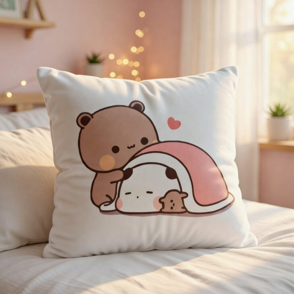 Bubu Dudu Romantic Couple Cushion for Room or office