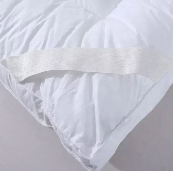 Soft White King Size Quilted Mattress Topper With Elastic Corners