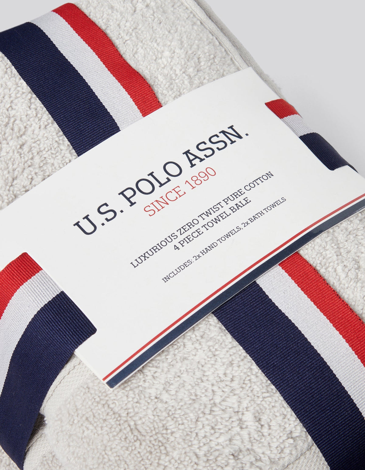 White Pure Cotton Zero Twist Polo Bath Towel