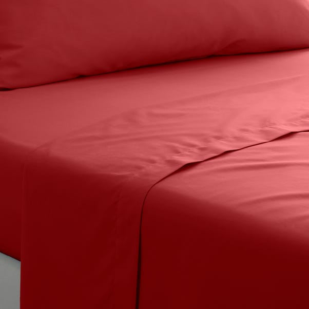 Red Pure Cotton Flat Sheet