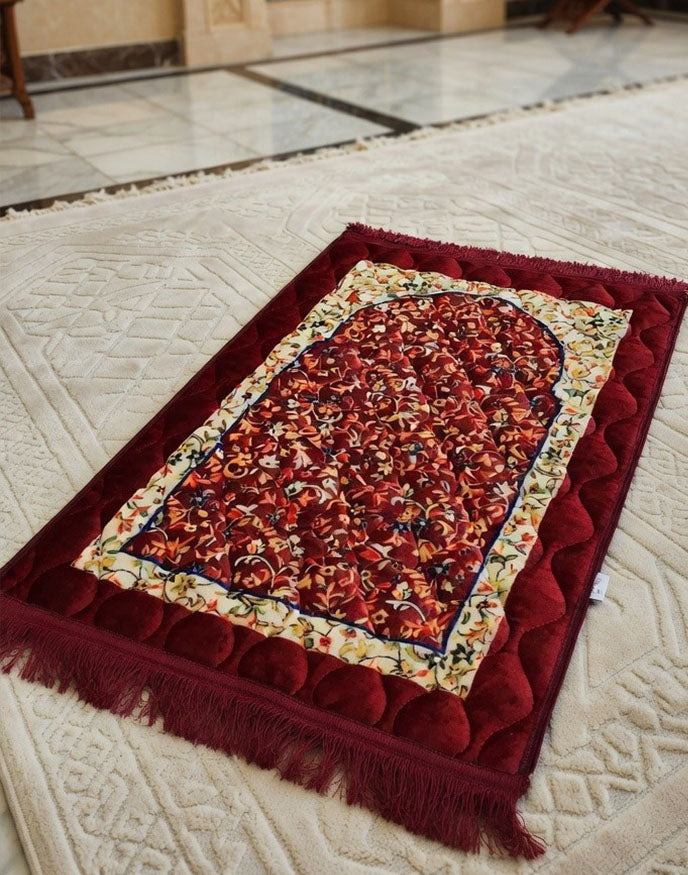 Maroon Soft Quilted Foam Prayer Mat