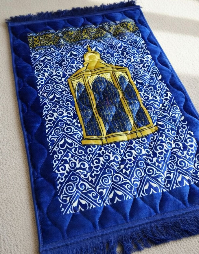 Royal Blue Polyester Filled Jai Namaz
