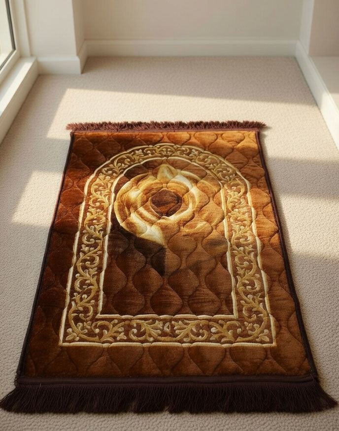 Brown Quilted Soft Prayer Mat
