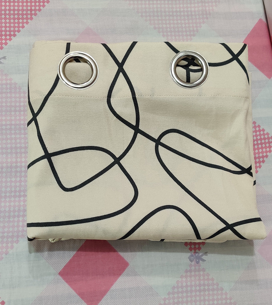 Duck Cotton Abstract Swirl Eyelet Curtain