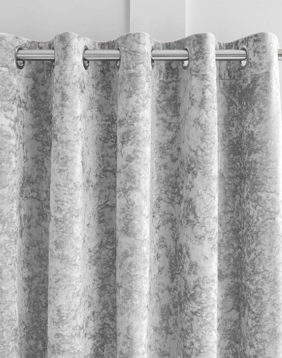 Light Grey Shaded Velvet Eyelet Curtain