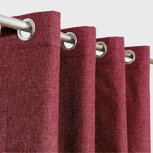Luxury Reddish Maroon Thick Jute Curtain