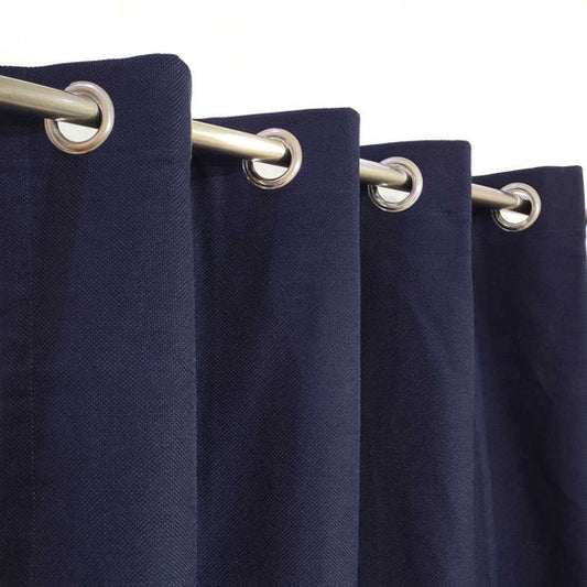 Luxury Navy Blue Thick Jute Curtain