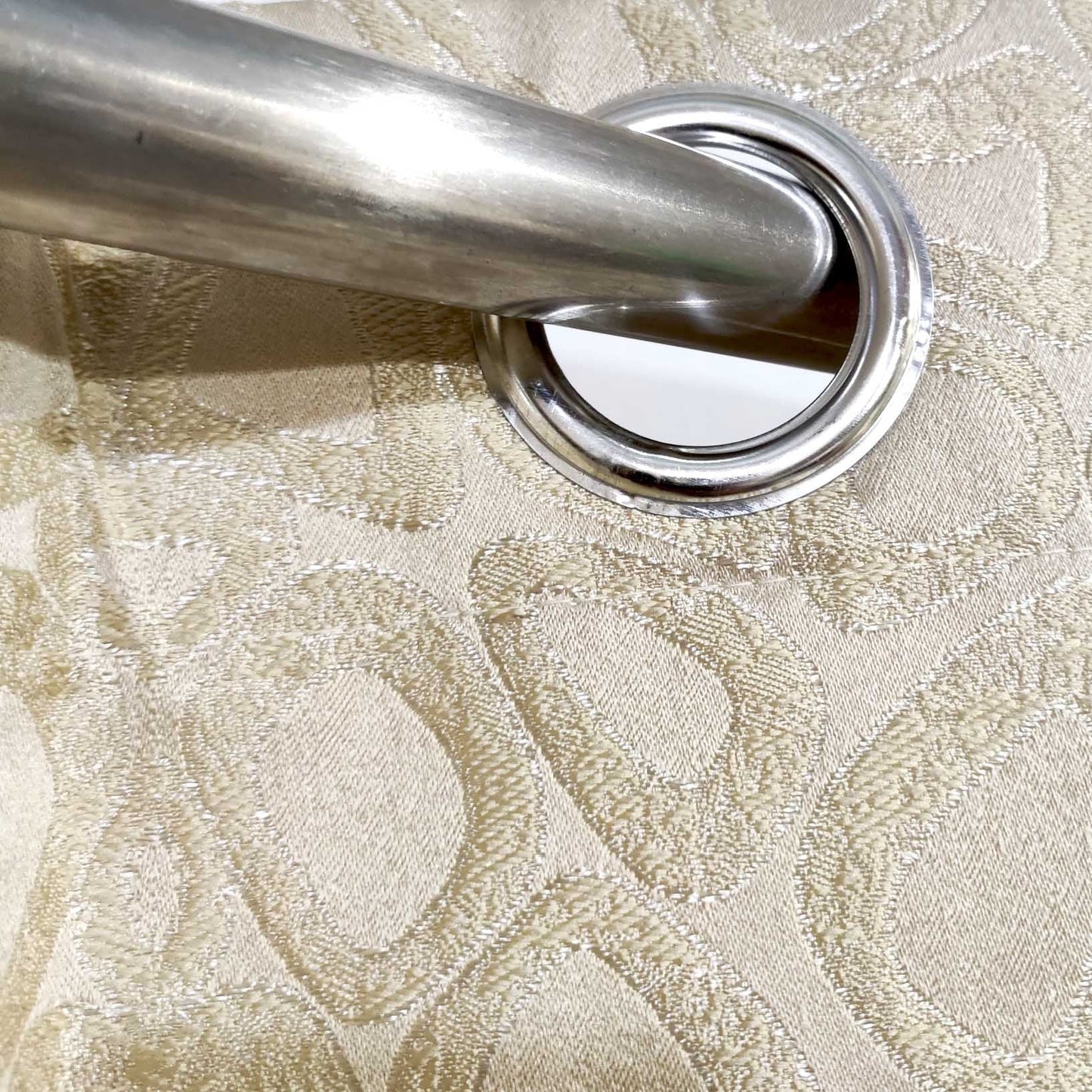 Gold Viscose Ready Made Eyelet Curtain