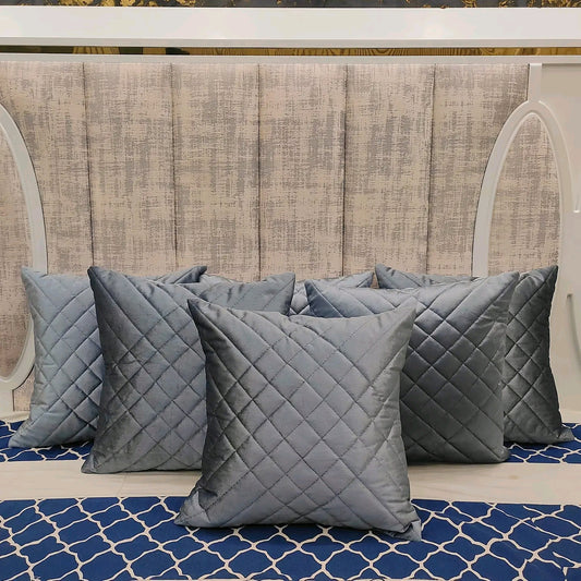 Soft Plush Quilted Velvet Sofa Cushion Cover