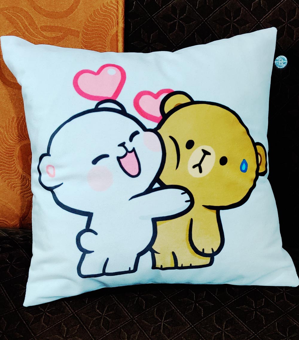 Mocha Kitty Love Velvet Cushion Cover