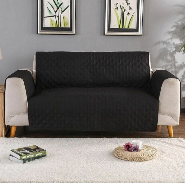 Black 6 Seater Sofa Cover Set