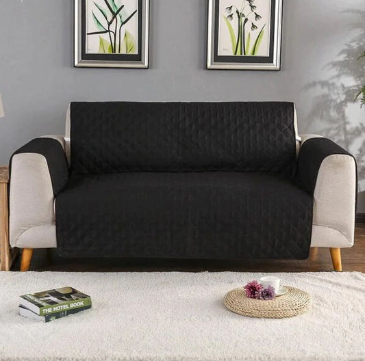 Black 6 Seater Sofa Cover Set