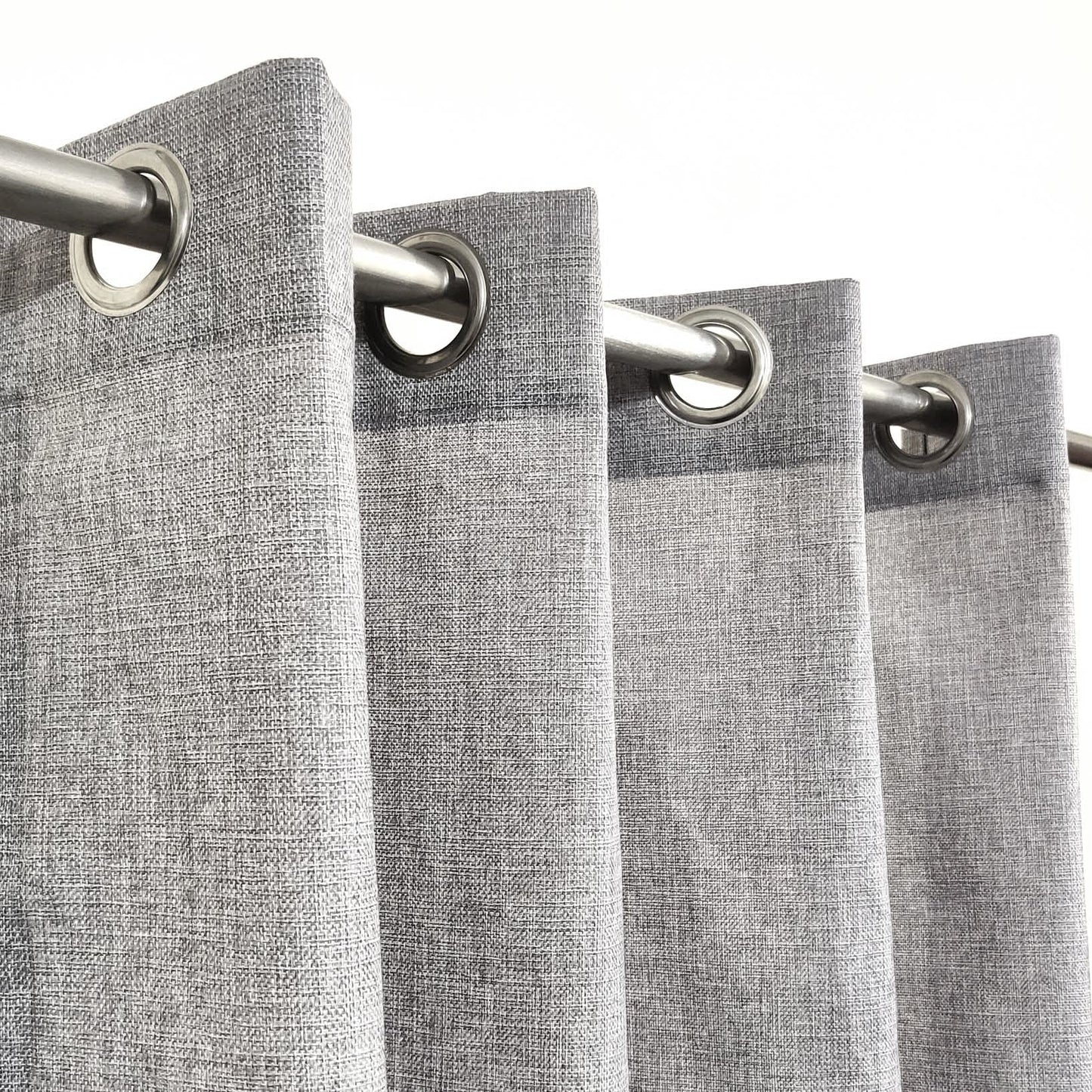 Luxury Light Grey Thick Jute Curtain