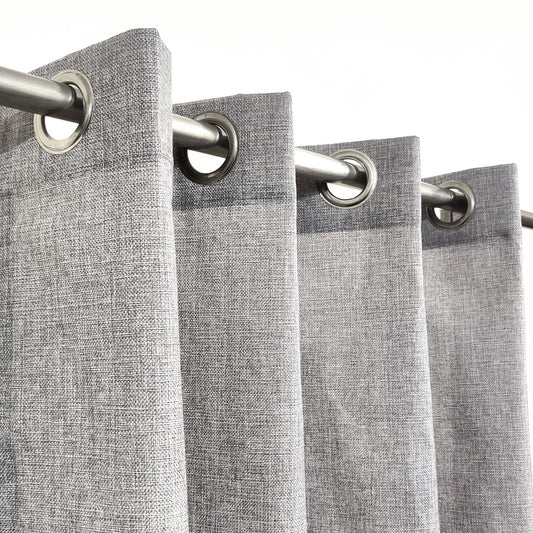 Luxury Light Grey Thick Jute Curtain