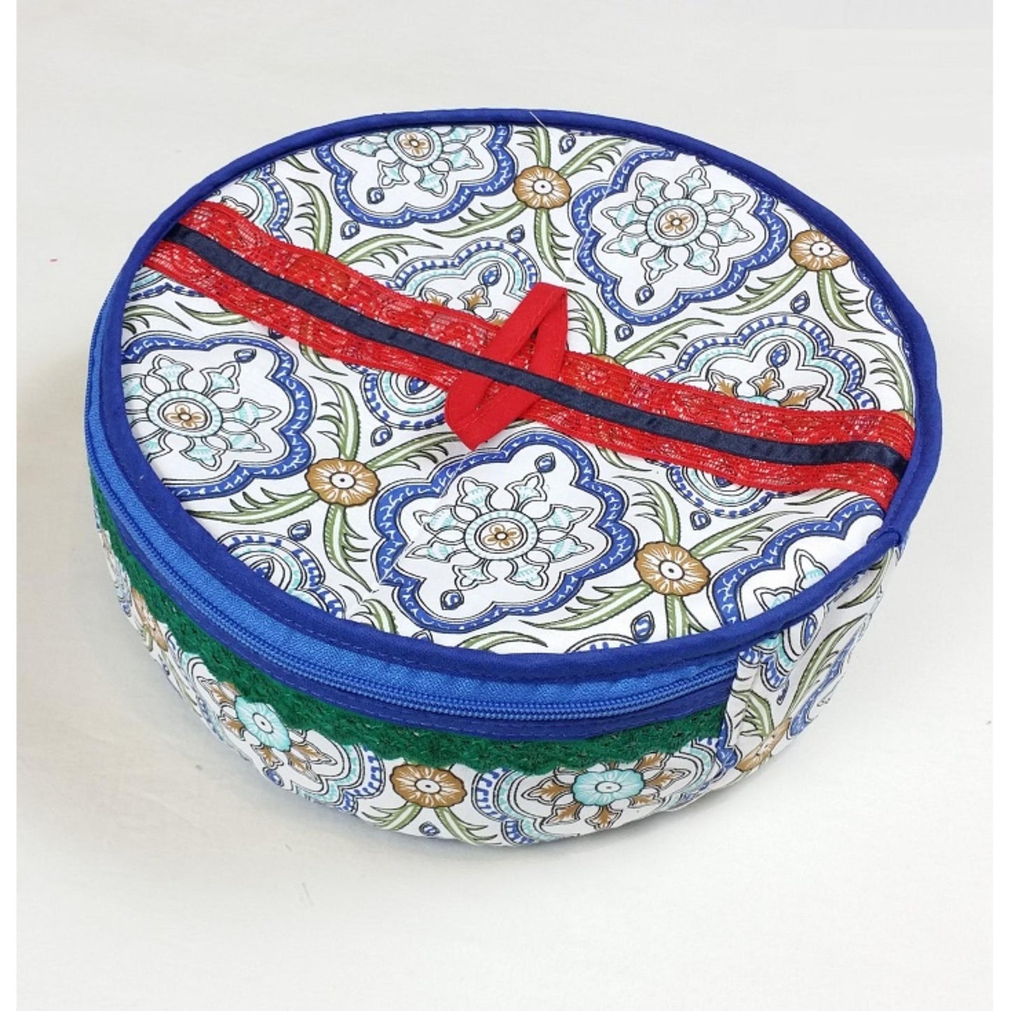 Printed Cotton Zip Roti/Chapati Quilted Bag Traditional Hotpot – Bread Box – Roti Box – Bread Container – Roti Container