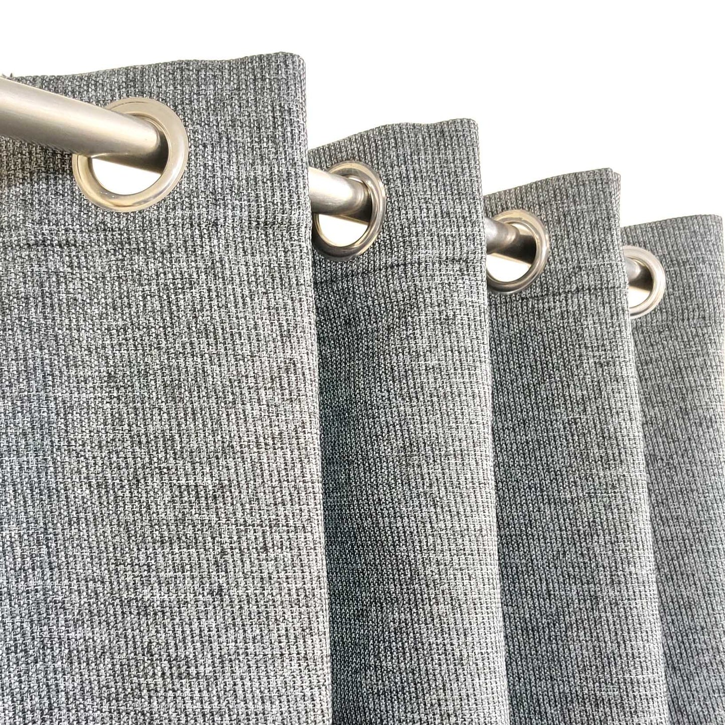 Luxury Black With White Thick Jute Curtain