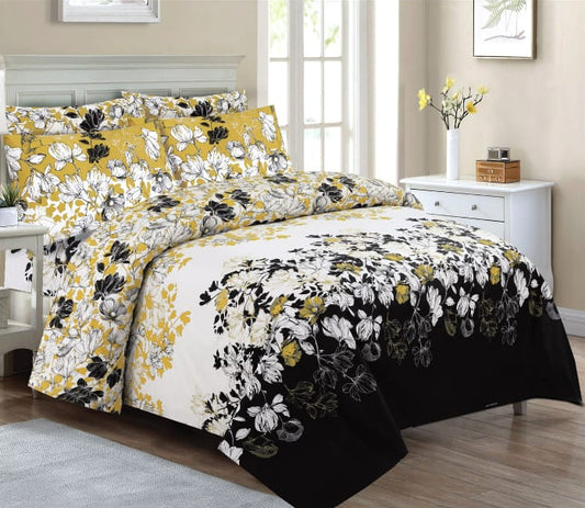 6 PC's Pure Cotton Bed Sheet & Comforter Set