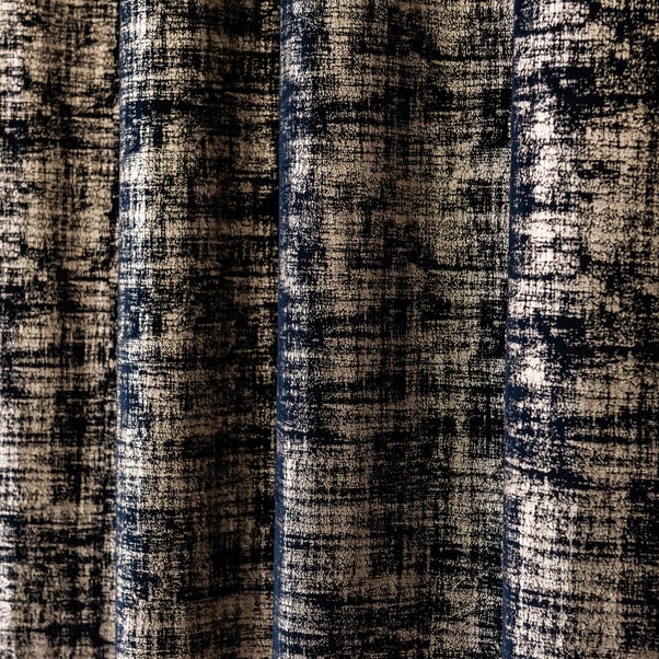 Blue Foil Printed Premium Quality Eyelet Curtains