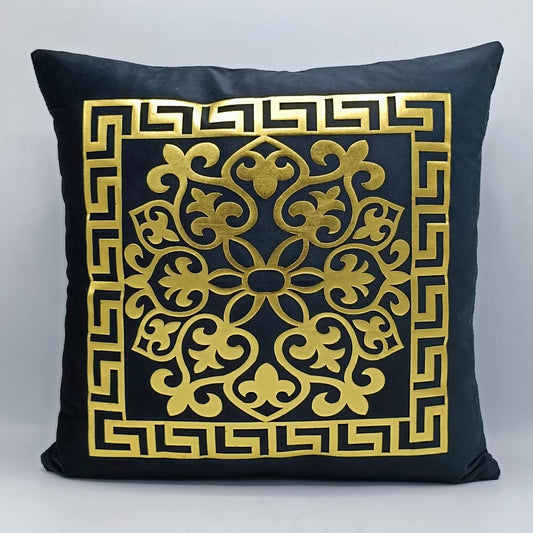 Black & Gold Versace Laser Design Cushion