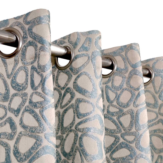 Sleek Viscose Fabric Eyelet Curtain
