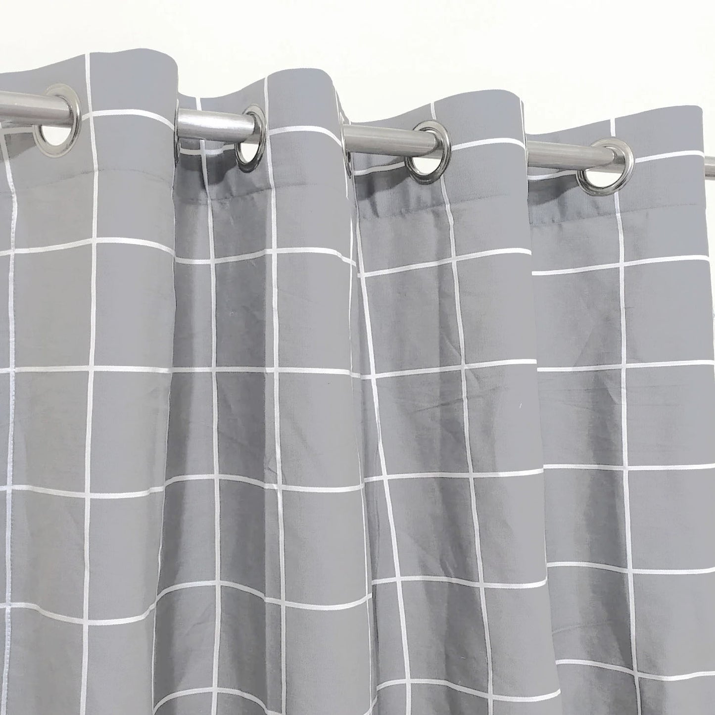 Grey Geometric Pattern Curtain Single Panel