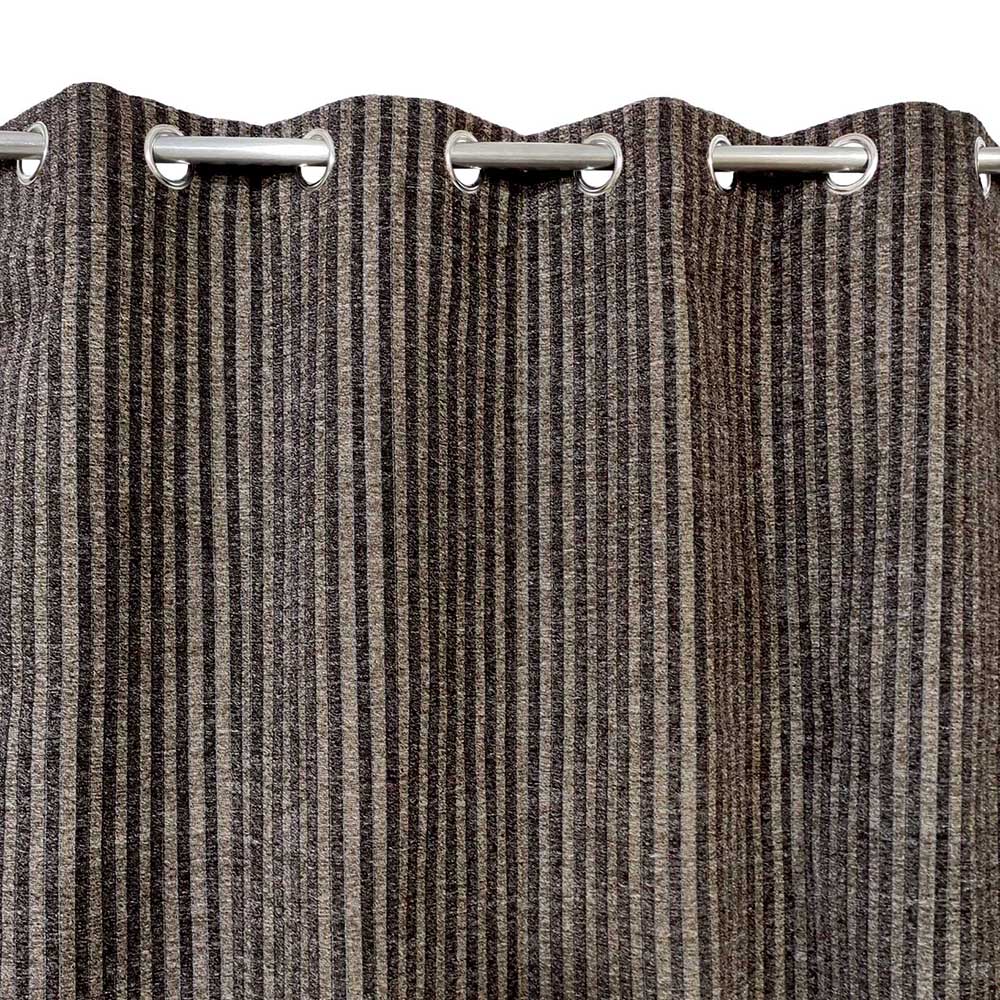 Brown Stripe Style Thick Viscose Curtain