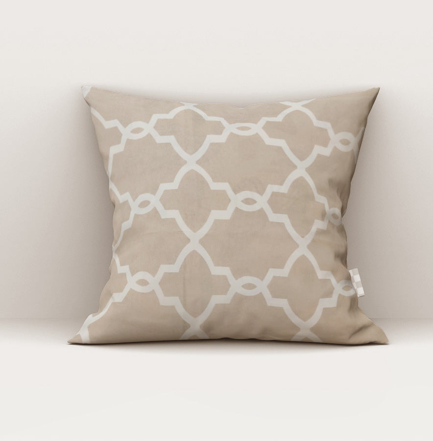 Geometric Printed Duck Cotton Cushion Cover