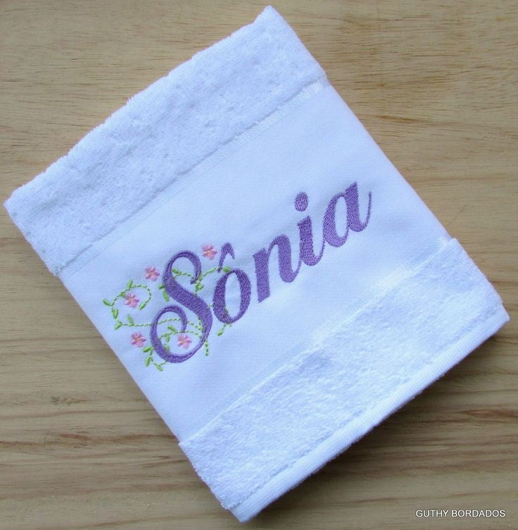 Luxury Bath Towel Personalized Name Monogram Embroidered Wedding Engagement Gift