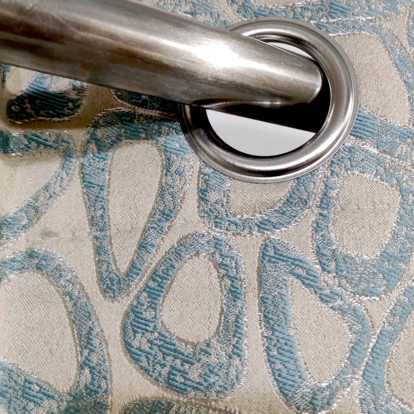 Sleek Viscose Fabric Eyelet Curtain