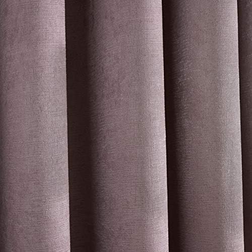 Mauve Woven Jute Eyelet Curtains Pair