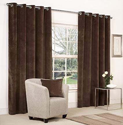 Imported Velvet Dark Brown Curtain Panels 2 PC's