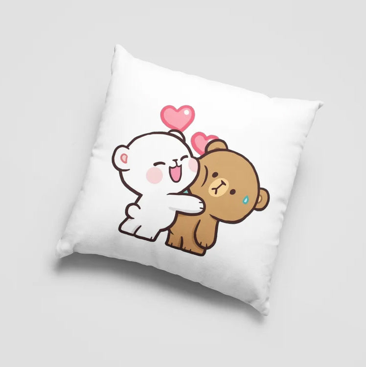 Mocha Bear Printed Cushion