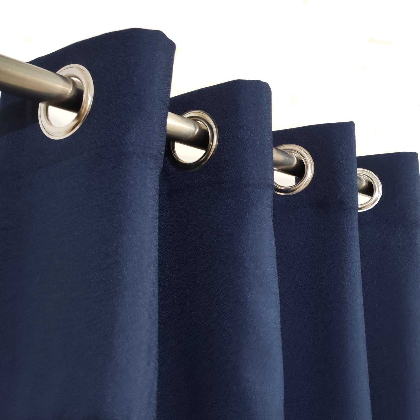 Navy Blue Premium Textured Silk Curtain
